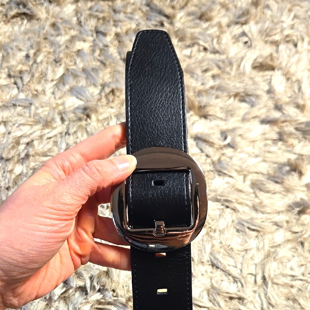 Calvin Klein Black Faux Leather Belt